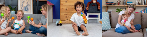 Child with bongo drums