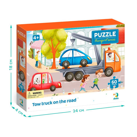 Dodo Puzzle Tow Truck on the Road (60 pc)