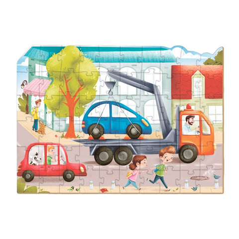 Dodo Puzzle Tow Truck on the Road (60 pc)