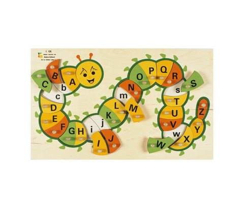 Doron Layeled ABC Caterpillar Wooden Peg Puzzle