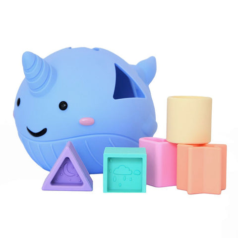 Jellystone Designs Narwhal Shape Sorter - Pastel