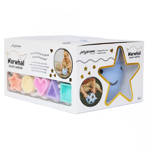 Jellystone Designs Narwhal Shape Sorter - Pastel