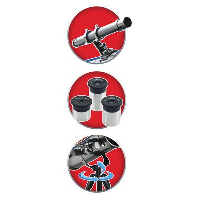 Buki France Telescope with Optical Glass & 50 Activities